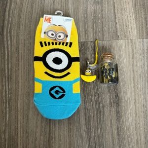 Minion Socks, Erasers, Keychain Bundle Universal Studios